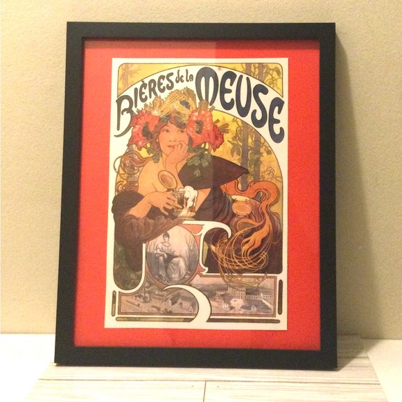 Framed Art Nouveau Poster with Black Frame - Picture 3 of 3